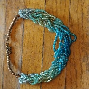 Teal beaded necklace